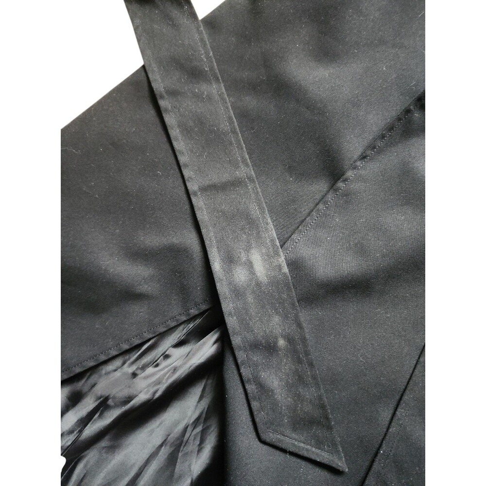 Badgley Mischka Belted Trench Coat Womens M Black Preppy Old Money Minimalist - Picture 5 of 9